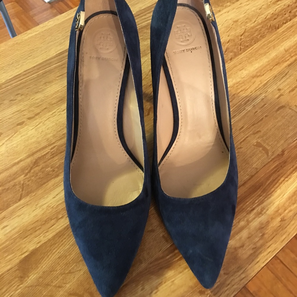 Tory Burch navy suede heels